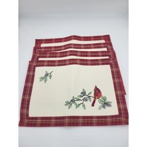 Cardinal Plaid Decorative Placemat Cottage Cabin Granny Decor Holiday Table - 4